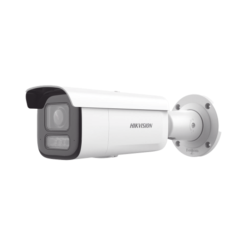 HIKVISION DS-2CD2643G2-LIZS2U [Dual Light + 2 Micrófonos Integrados] Bala IP 4 Megapixel, Lente Mot. 2.8 a 12 mm, 60 mts Luz Blanca + 60 mts IR, ACUSENSE, Exterior IP67, IK10, WDR 120 dB, PoE+, ONVIF, Alarmas I/O, Micro SD, Metal, ACUSEARCH