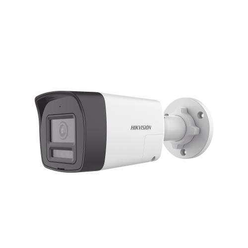HIKVISION DS-2CE16K0T-LTS [Audio Bidireccional + Dual Light + ColorVu] Bala TURBOHD 3K (5 Megapixel), Lente 2.8 mm Angulo de vision 112°, 30 mts IR EXIR + 20 mts Luz Blanca, Micrófono y Bocina Integrado, Exterior IP67, Metal, dWDR