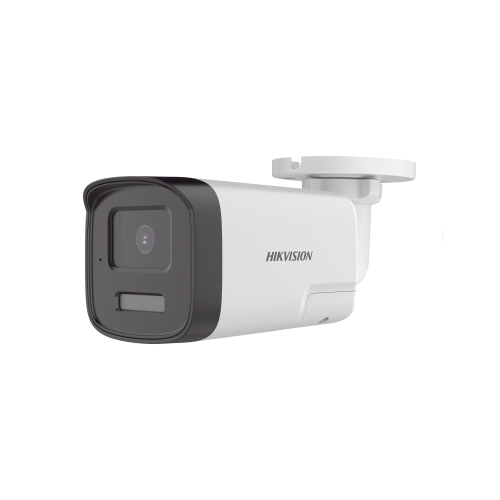 HIKVISION DS-2CE17U0-TLTS [Audio Bidireccional + Dual Light + ColorVu] Bala TURBOHD 4K (8 Megapixel), Lente 2.8 mm, 40 mts IR EXIR + 40 mts Luz Blanca, Micrófono y Bocina Integrado, Exterior IP67, Metal, dWDR
