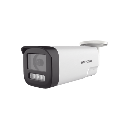 HIKVISION DS-2CE19U0T-LTS [Audio Bidireccional + Dual Light + ColorVu] Bala TURBOHD 4K (8 Megapixel), Lente 3.6 mm, 80 mts IR EXIR + 80 mts Luz Blanca, Micrófono y Bocina Integrado, Exterior IP67, Metal, dWDR