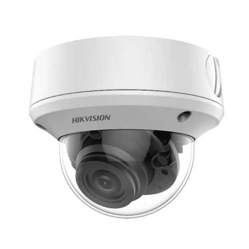 HIKVISION DS-2CE5AU1T-AVPIT3ZF Domo TURBOHD 4K (8 Megapixel), Lente Mot. 2.7 a 13.5 mm, 40 mts IR EXIR, IP67, 12 Vcc, 24 VCA, TVI-AHD-CVI-CVBS, 9 a 15 Vcc