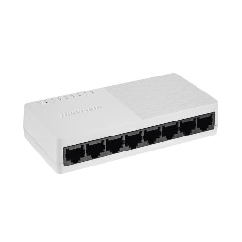 HIKVISION DS-3E0108D-O Switch No Administrable de Escritorio de 8 Puertos, Fast Ethernet 10, 100 Mbps, Diseño Compacto y Estetico