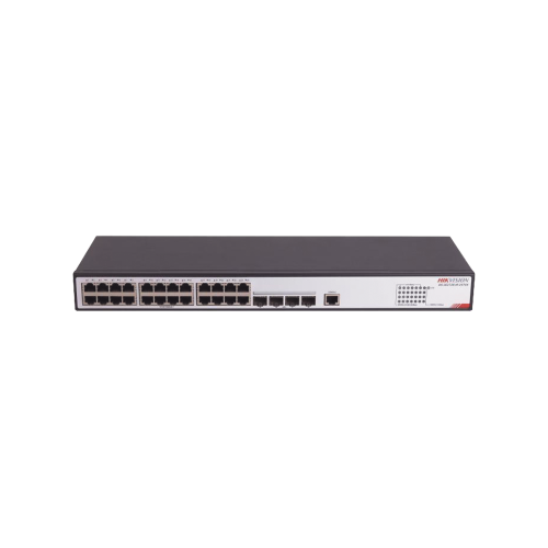 HIKVISION DS-3E2728-HI-24T4X Switch Gigabit, Administrable, 24 Puertos RJ45 GE, 4 Puertos SFP 10G, Soporta IGMP
