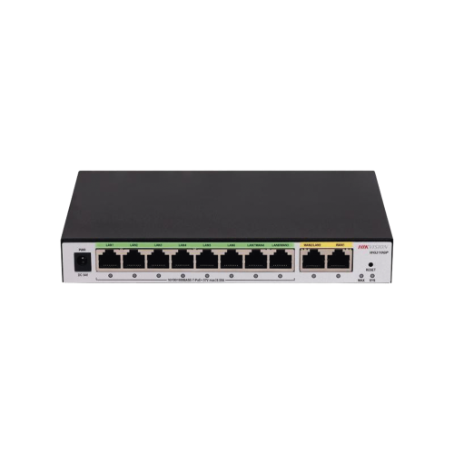 HIKVISION DS-3WG210GP-SI Router Gigabit PoE+, Ideal para Access Point (AP), 8 Puertos Gigabit PoE+, 2 Puertos WAN, Hasta 200 clientes
