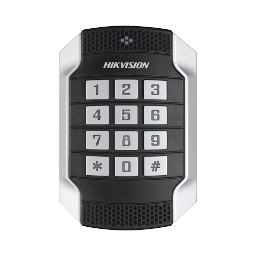 HIKVISION DS-K1104MK Lector de Tarjetas MIFARE y Contraseñas, Wiegand W26 – W34 y RS-485, IP65, IK10, Estetico y Facil de Utilizar, Indicador LED