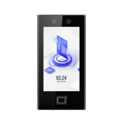 HIKVISION DS-K1T670MFWX Terminal Facial Min Moe WiFi, Lector de Huellas, 6,000 Rostros y 10,000 Huellas, Pantalla 7″, Administrable en la Nube con Hik-Connect 6, Exterior IP65, LED Rojo/Verde Indicador de Acceso, SIP Estandar, HIK-IA