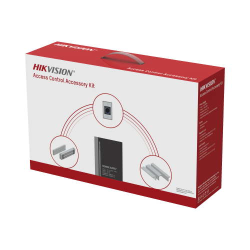 HIKVISION DS-KAS-7M01 Kit de Accesorios para Ctrl de Acceso, Fuente 12 Vcd 2 A, Botón de Salida y Chapa Magnética 600 Lbs, Para instalación de control de acceso autónomo (Facial Min Moe, Teclados, Lectores de Huella etc)