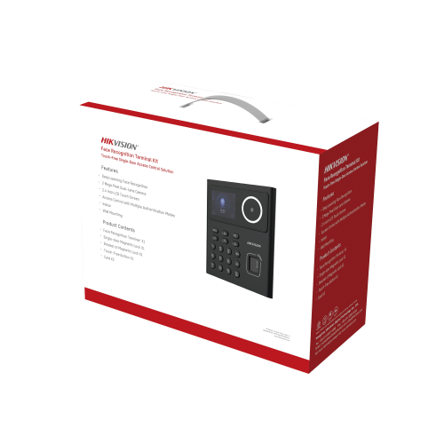 HIKVISION DS-KAS320 Kit WiFi de Control de Acceso Lite TODO INCLUIDO con Lector de Rostros, Tarjetas y Huellas, 500 Rostros, Compatible con App HIKConnect, Incluye Electroimán Botón de Salida y Montajes Z y L para imán, HIK-IA