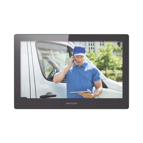 HIKVISION DS-KH8520-WTE1 Monitor Touch Screen 10″ para Videoportero IP, Estético, Video en Vivo, WiFi, Apertura Remota, llamada entre monitores, Audio de dos vías, Policarbonato