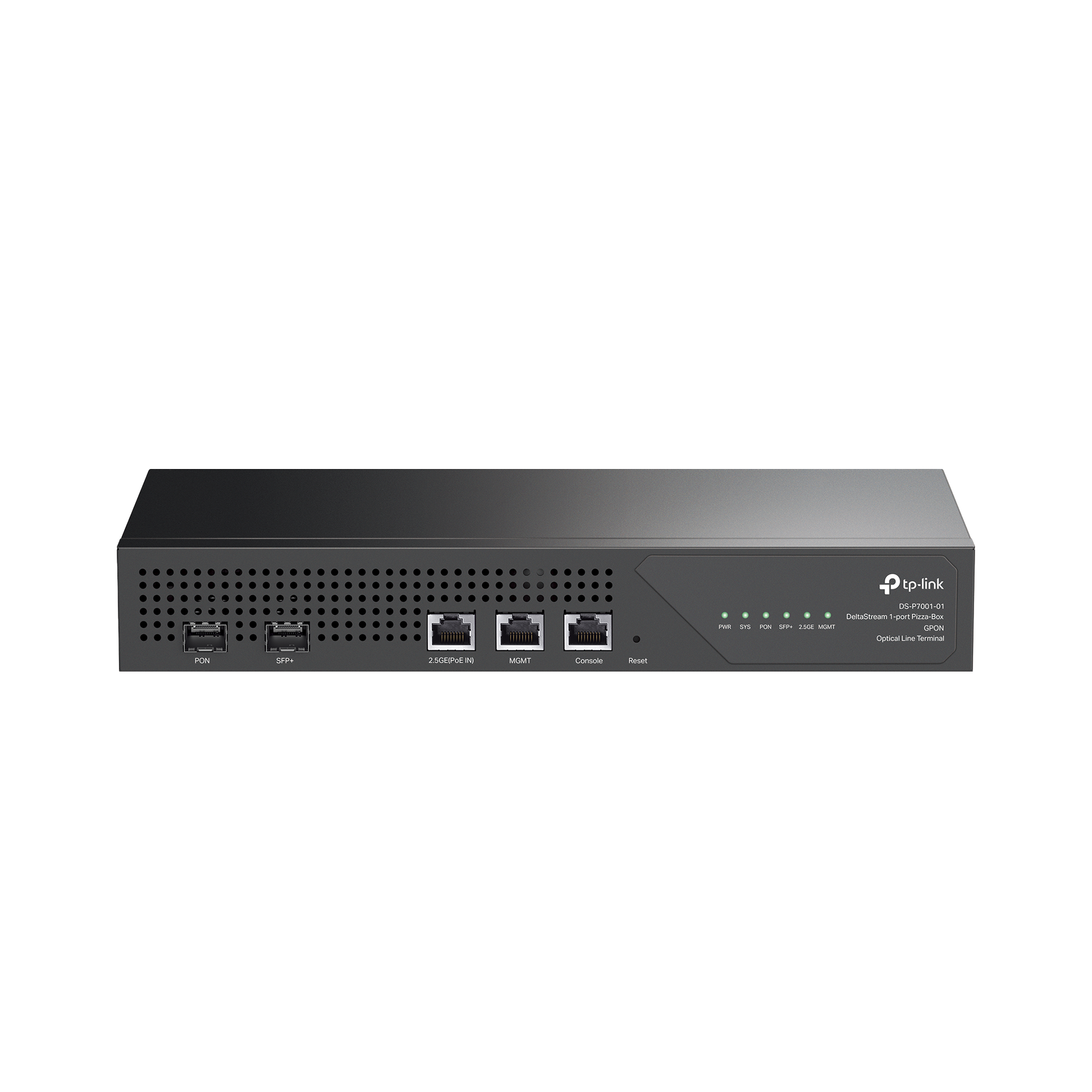 TP-LINK DS-P7001-01 Delta Stream – OLT de 1 puerto GPON, Conexión de hasta 128 ONUs, 1 Puerto 2.5 Gigabit RJ45 Uplink PoE/ 1 Puertos SFP+ Uplink, Fuentes Redundantes AC- PoE at, Administración desde la nube (DPMS)