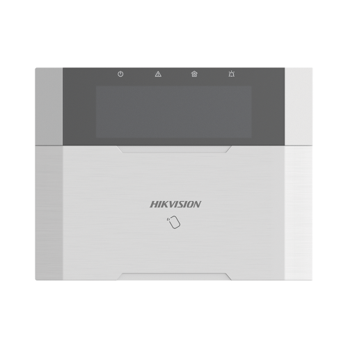 HIKVISION DS-PK1-LRT-HWB (AX HYBRID PRO) Teclado Compatible con el Panel Hybrid Pro Hikvision DS-PHA64-LP y DS-PHA64-LP(B), Pantalla LCD, 2 zonas cableadas, 1 salida de alarma, 64 Llaveros