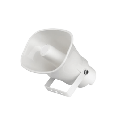 HIKVISION DS-QAE0330G1T-V Altavoz Tipo Trompeta, 5 Watts – 30 Watts, Color Blanca, 100 V | 70 V, Material ABS, IP65, 120 dB