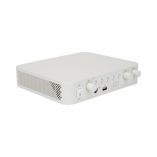 HIKVISION DS-QAE0A60G1-VB Amplificador una Zona, 2 Canales, 30 W por Canal, Conexión Bluetooth, Salida 4-8 Ω x 2, 100V COM x 2, Uso Interior