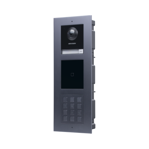 HIKVISION DSKIS-MULTI-254AP Videoportero IP MULTIAPARTAMENTO con llamada a App de Smartphone y Lector de Tarjetas EM, 2da Generación (Modular), Montaje para EMPOTRAR incluido, Apertura con CONTRASEÑAS y TARJETAS