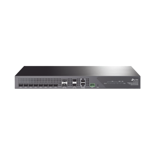 TP-LINK DSP750008 Deltra Stream – OLT de 8 Puertos XGSPON & GPON Combo, Conexión Hasta 2,048 ONUs, 2 Puerto 40G QSFP+ Uplink, 2 Puertos SFP+ 10G Uplink, Fuentes Redundantes AC-AC (incluidas), Administración desde la Nube Sin Costo (DPMS)