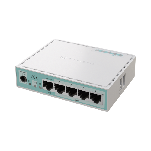 MIKROTIK E50UG (Hex Version 2024) Router con 5 Puertos Gigabit Ethernet, 1 Puerto USB, CPU ARM Doble Nucleo/ RAM 512 MB/ Balanceo de Cargas