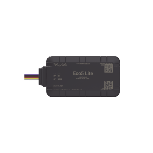 RUPTELA ECO5LITE Rastreador Vehicular y Monitoreo de Flota, BLE 5.0 y GNSS, LTE CAT1 y LTE-M con Respaldo 2G, GNSS U-blox, MiKado IP54, -20 °C a +40 °C, Acelerómetro de 3 Ejes, Suministro 9-32 V, Batería Interna