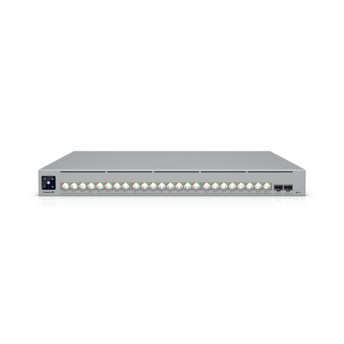 UBIQUITI ECS-24-POE Enterprise Campus 24 PoE, Switch Empresarial Etherlighting™ PoE+++ Capa 3 de 24 Puertos (16 x 10 GbE y 8 x 2.5 GbE) y 2 Puertos SFP28 de 25 G de Alta Disponibilidad