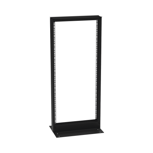 LINKEDPRO BY EPCOM EI-RL-5524-DR Rack de 2 Postes (Doble Perforación), Estándar 19″, 24 Unidades, Fabricado en Acero, Base «L» para Anclar a Piso.