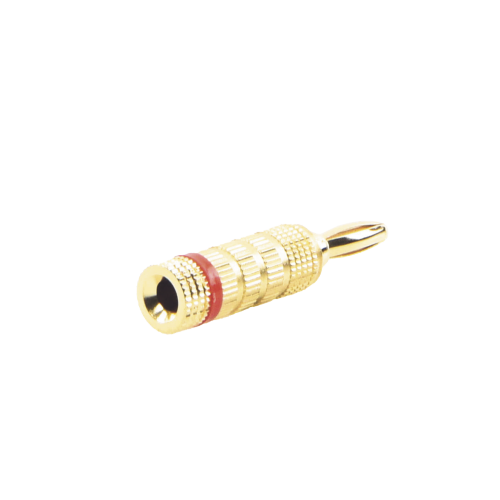 EPCOM PROAUDIO EP-BSCR Conector Banana Tipo Tornillo para Bocinas | Instalaciones Profesionales de Audio | Chapado en Oro | Color Rojo (1 Pieza)