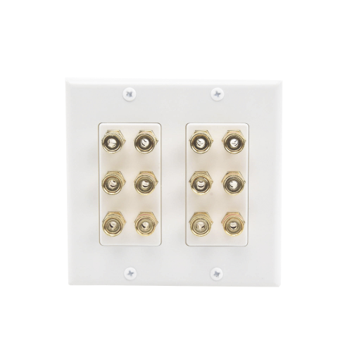 EPCOM PROAUDIO EP-WP6S Placa de Pared | Postes de Unión Tipo Banana | Conexión para 6 Altavoces | Fácil Instalación | Conectores Chapados en Oro