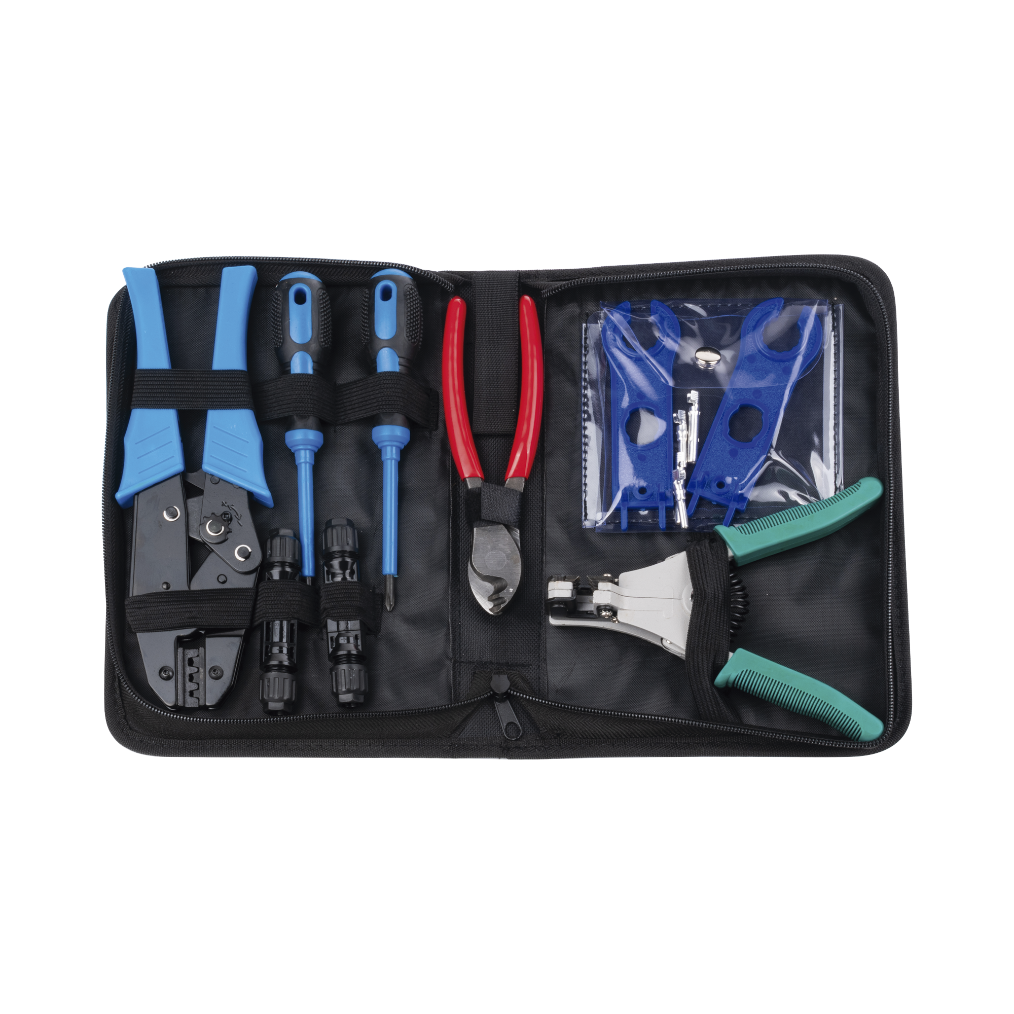 EPCOM POWERLINE EPMC42 Juego de Herramientas y Accesorios, para Instalación de Sistema Solar. Incluye: Pinzas (3), Desarmadores (2), Llaves (2) y Accesorios (7).