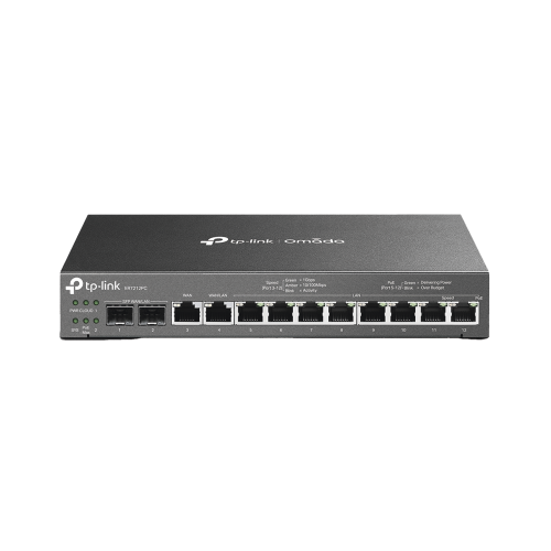 TP-LINK ER7212PC Router Omada VPN, SDN Multi-WAN 1G, Switch con PoE y Controlador, 2 puerto WAN/LAN SFP 1G, 1 Puerto RJ45 WAN, 1 Puerto WAN/LAN RJ45, 8 Puertos PoE+ LAN RJ45, 24,980 Sesiones Concurrentes, Administración por Controlador Omada o Sta
