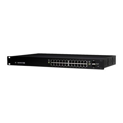 UBIQUITI ES-24-250W Switch EdgeMAX administrable de 24 puertos Gigabit con PoE+/PoE Pasivo 24V + 2 Puertos SFP, 250 W