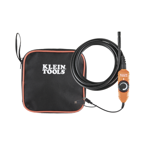 KLEIN TOOLS ET16 Cámara Boroscopio de Inspección con Conexión para Dispositivos Android®. Cuello de Cisne Blindado de 10′ (3 m) y 6 Luces LED