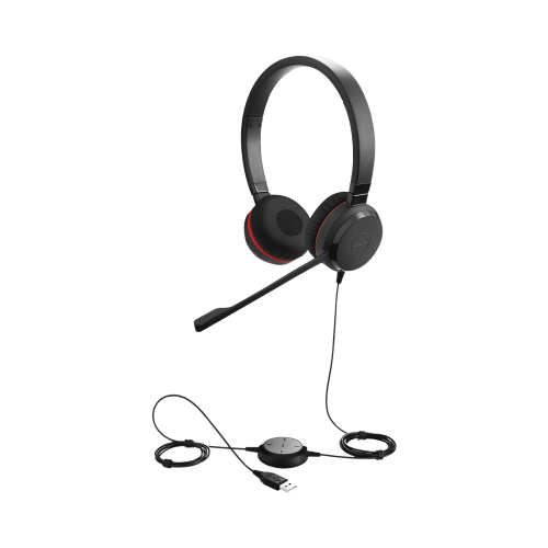 JABRA EVOLVE-30-DUO-UC Jabra Evolve 30 Duo con conexión USB, 3.5mm, micrófono con cancelación de ruido y controlador en el cable con botones e indicadores LED (5399-829-309)
