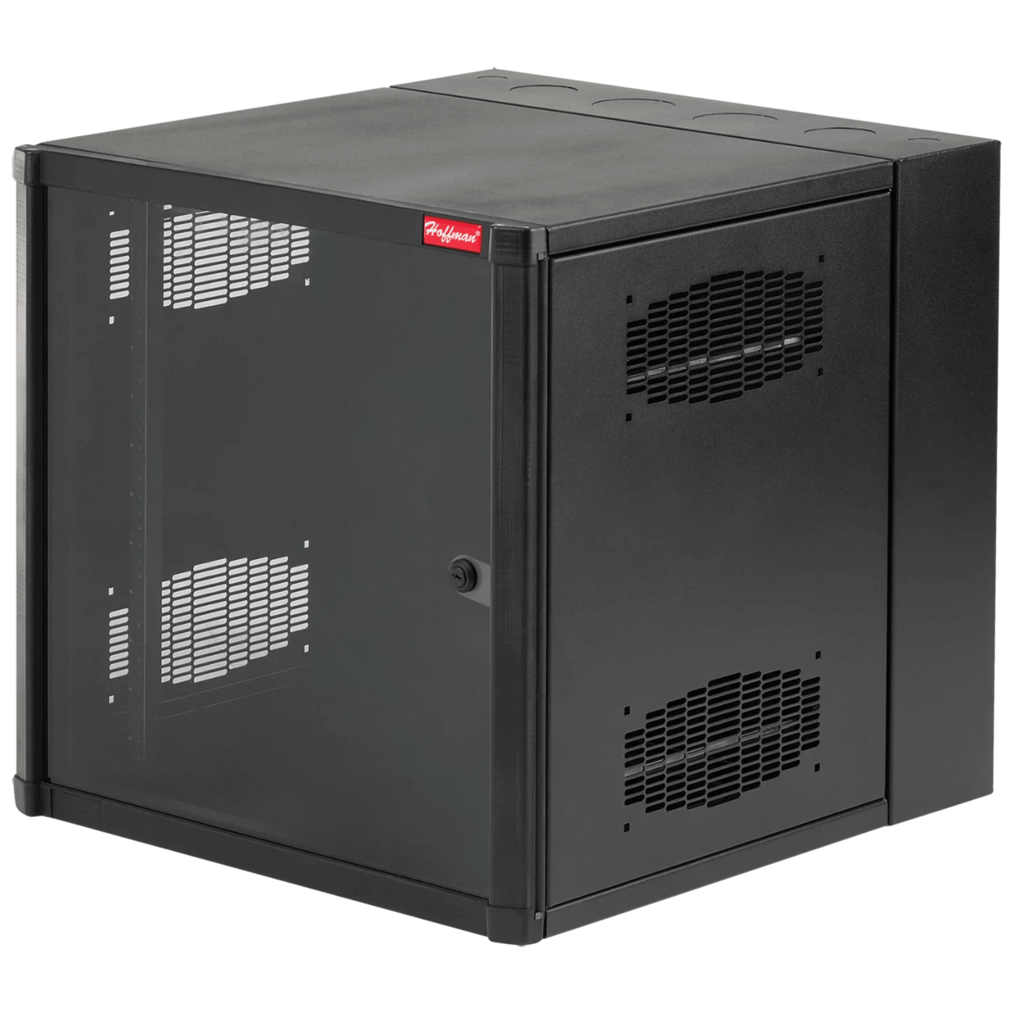 PANDUIT EWMW482430 Gabinete AccessPlus de Montaje en Pared de 19in, Rieles Numerados y Roscados #10-32, Puerta con Ventana de Seguridad, 600 mm de Ancho, 762 mm de Profundidad, 26 UR, Color Negro