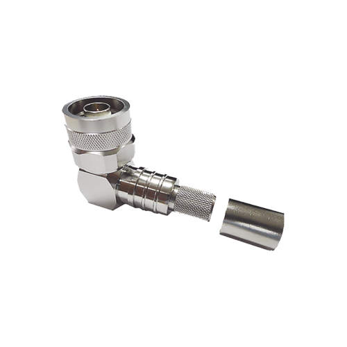 Times Microwave EZ-400-NMH-RA-X Conector N Macho Angulo Recto, Plegable Hex. con Pin Cautivo para cables Tipo RG8