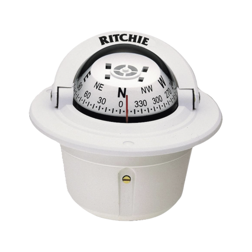 RITCHIE F-50W Brújula serie Explorer en color blanco, con iluminación nocturna color verde.