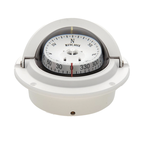 RITCHIE F-83W Brújula serie Voyager en color blanco, cuenta con iluminación nocturna color verde.