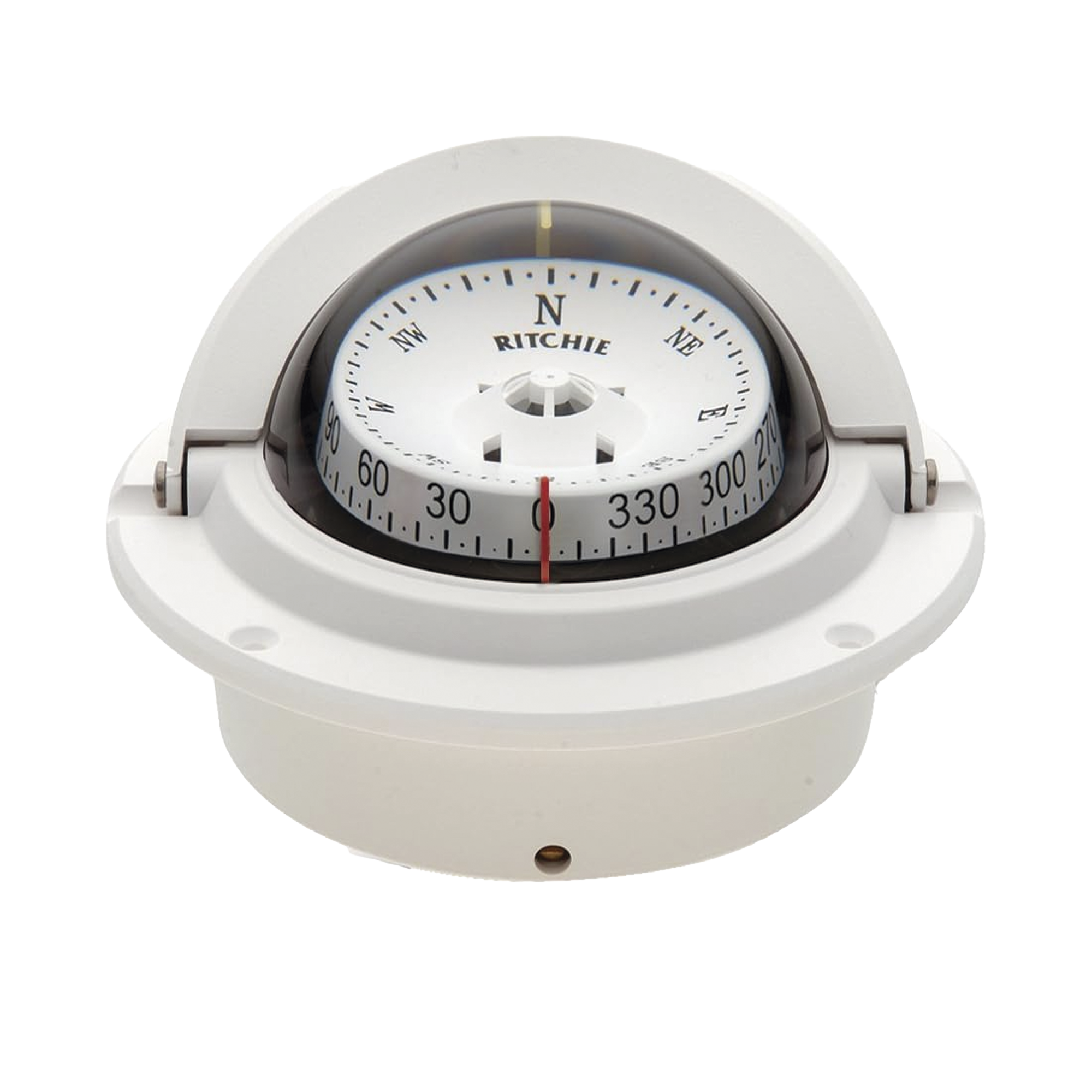 RITCHIE F-83W Brújula serie Voyager en color blanco, cuenta con iluminación nocturna color verde.