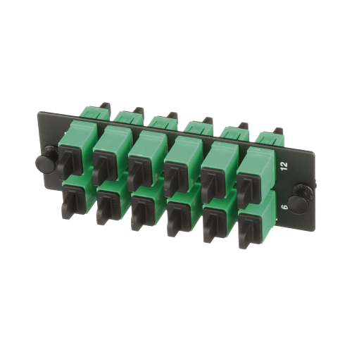 PANDUIT FAP12WAGSCZ Placa Acopladora de Fibra Optica FAP, Con 12 Conectores SC/APC (12 Fibras), Para Fibra Monomodo OS1/OS2, Color Verde
