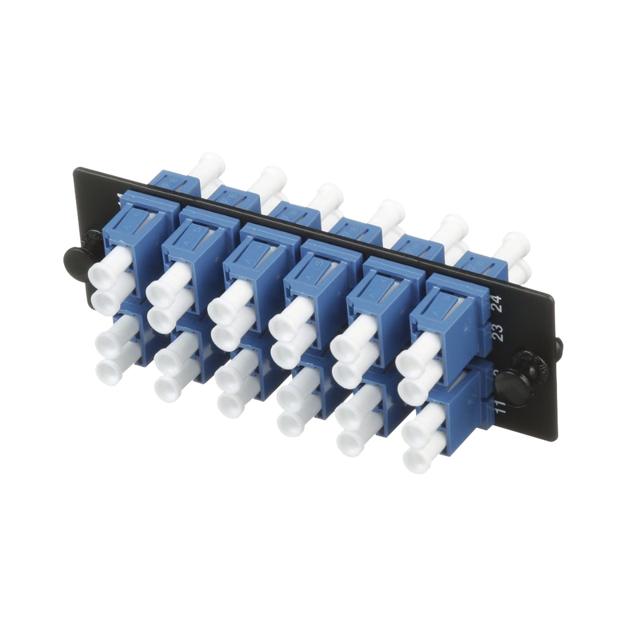 PANDUIT FAP12WBUDLCZ PLACA ACOPLADORA DE FIBRA OPTICA FAP, CON 12 CONECTORES LC DUPLEX (24 FIBRAS), PARA FIBRA MONOMODO OS1/OS2, COLOR AZUL