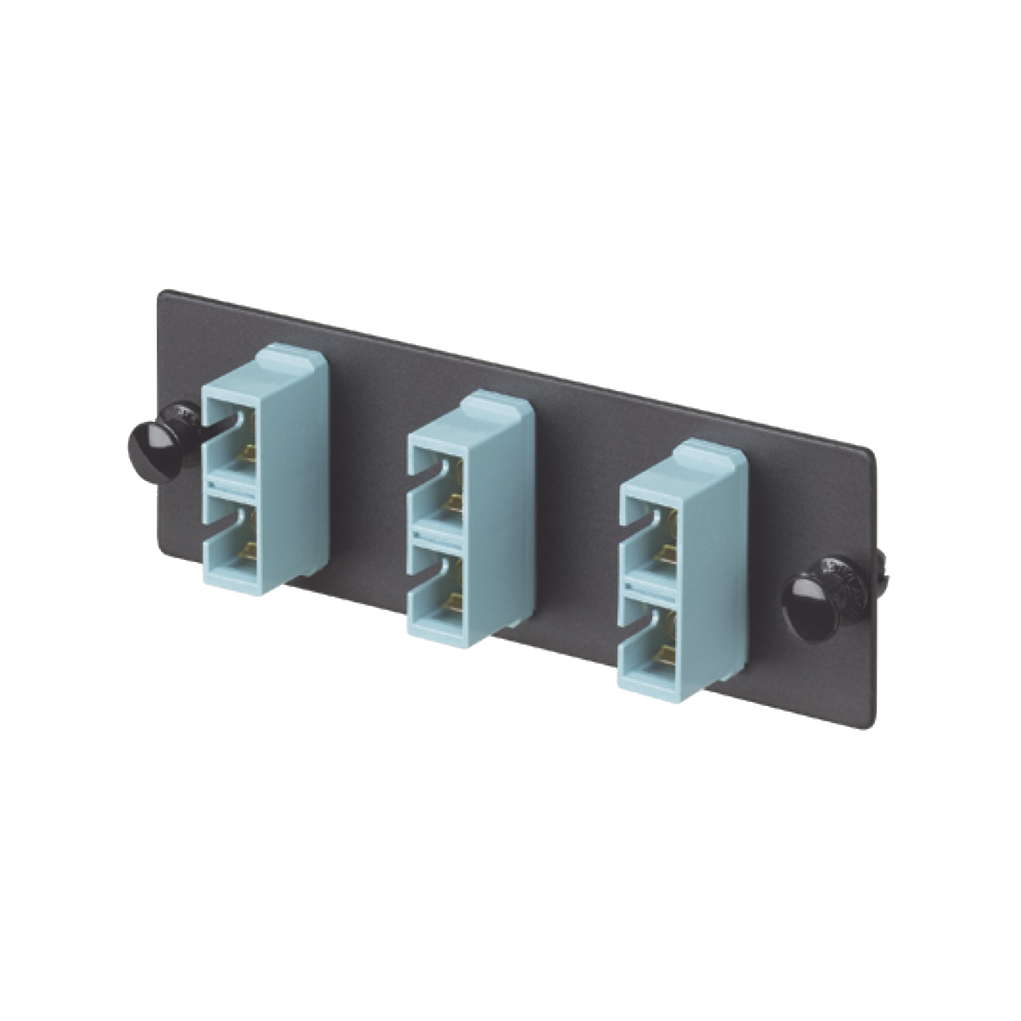 PANDUIT FAP3WAQDSCZ Placa Acopladora de Fibra Optica FAP, Con 3 Conectores SC Duplex (6 Fibras), Para Fibra Multimodo OM3/OM4, Color Aqua