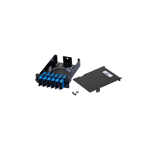 PANDUIT FCS9N-12-03P Placa Acopladora de Fibra Óptica FAP, Con 12 Pigtails y 6 Conectores SC Duplex (12 Fibras), Para Fibra Monomodo OS1/OS2, Color Azul