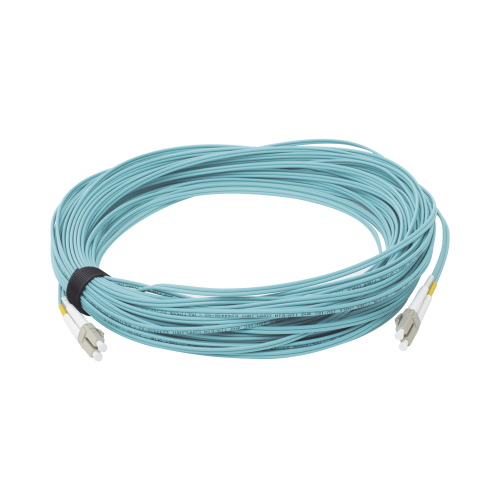 SIEMON FJ2-LCLC5L-30AQ Jumper de Fibra Óptica Multimodo 50/125 XGLO OM3, LC-LC Duplex, OFNR, Color Aqua, 30 Metros
