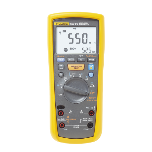 FLUKE FLUKE-1587FC/MXBR Multímetro de Aislamiento 0.01 MΩ – 2GΩ . Prueba de 50V – 1000V. Compatible con FLUKE CONNECT