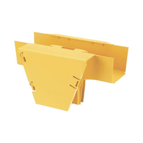 PANDUIT FRVT4X4LYL Accesorio en T con Conexión Horizontal y Bajada Vertical a 90º, Para Canaletas FiberRunner™ 4×4, Color Amarillo