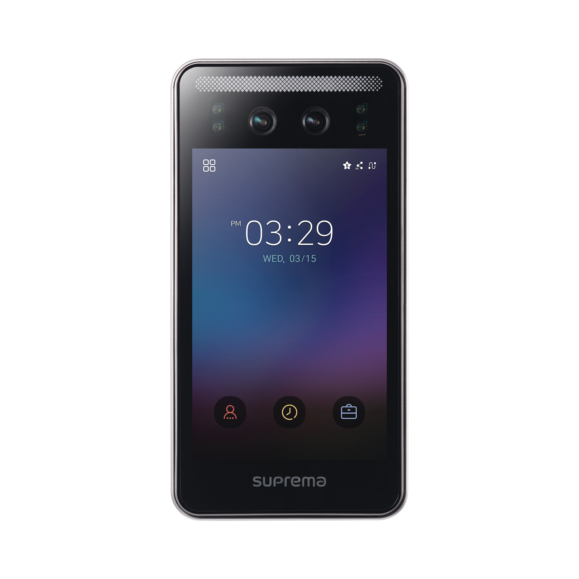 SUPREMA FSF2AB Face station F2 con detector de Cubre bocas, Lector Facial, Lector de tarjetas Móviles y lector de tarjetas RFID(125kHz EM & 13.56Mhz MIFARE) Compatible con BioStar2, Uso para Control de Acceso y Asistencia