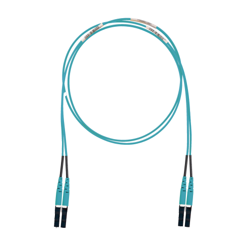 PANDUIT FX2ELLNLNSNM001 Jumper de Fibra Optica Multimodo 50/125 OM3, LC-LC Duplex, LSZH (Cero Halógenos), Color Aqua, 1 Metro