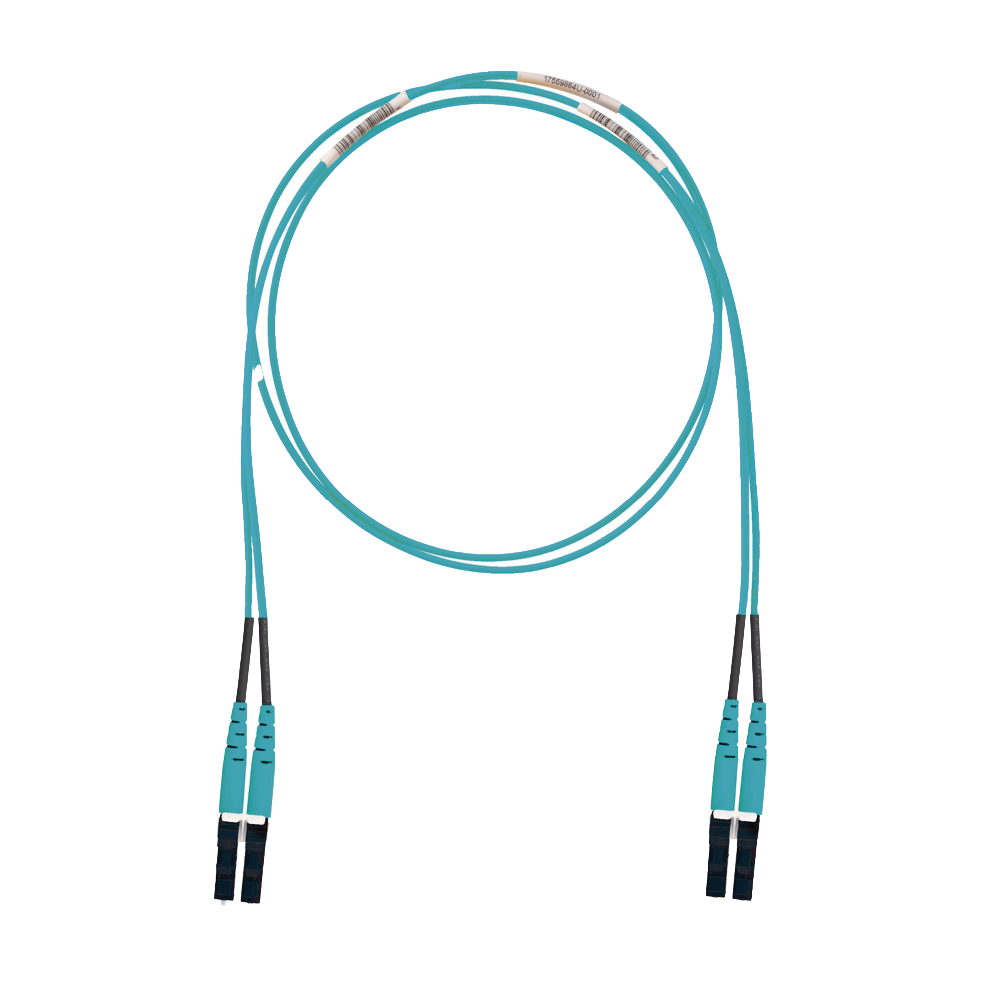PANDUIT FX2ELLNLNSNM001 Jumper de Fibra Optica Multimodo 50/125 OM3, LC-LC Duplex, LSZH (Cero Halógenos), Color Aqua, 1 Metro