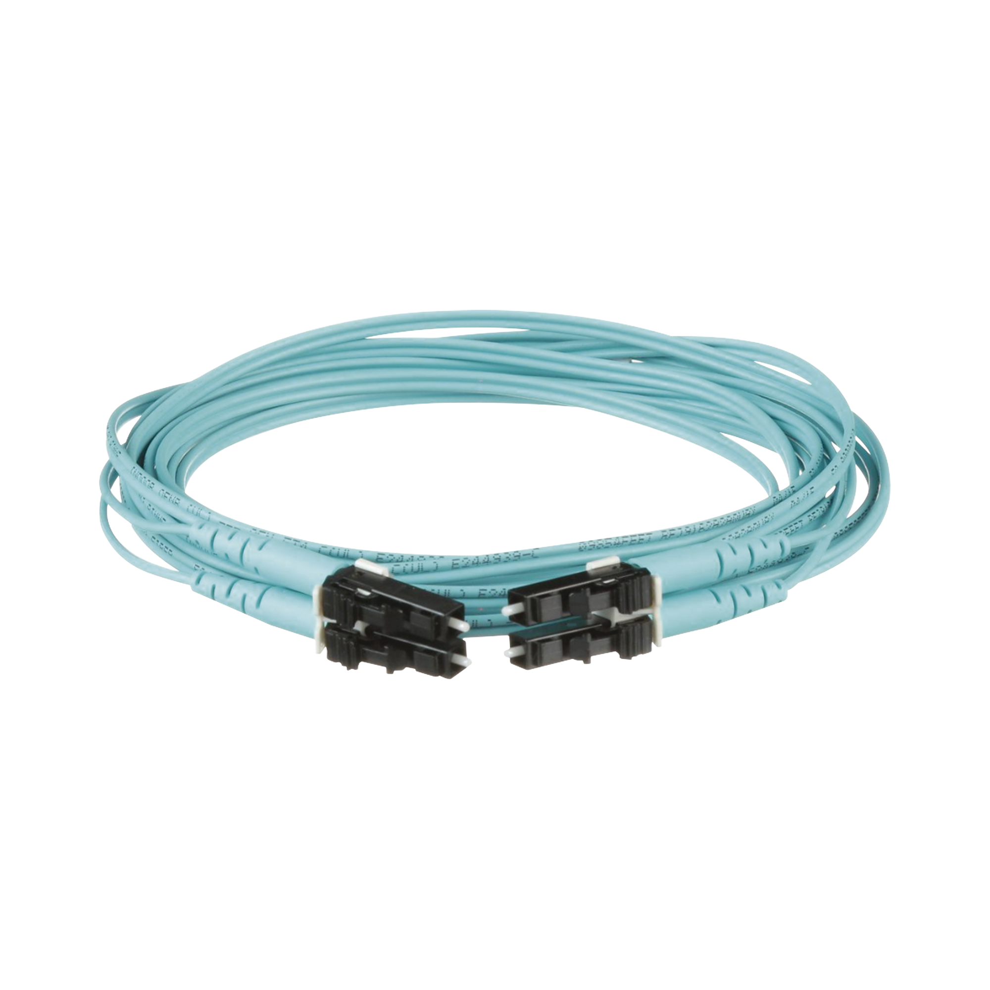 PANDUIT FX2ERLNLNSNM003 Jumper de Fibra Optica Multimodo 50/125 OM3, LC-LC Duplex, OFNR (Riser), Color Aqua, 3 Metros
