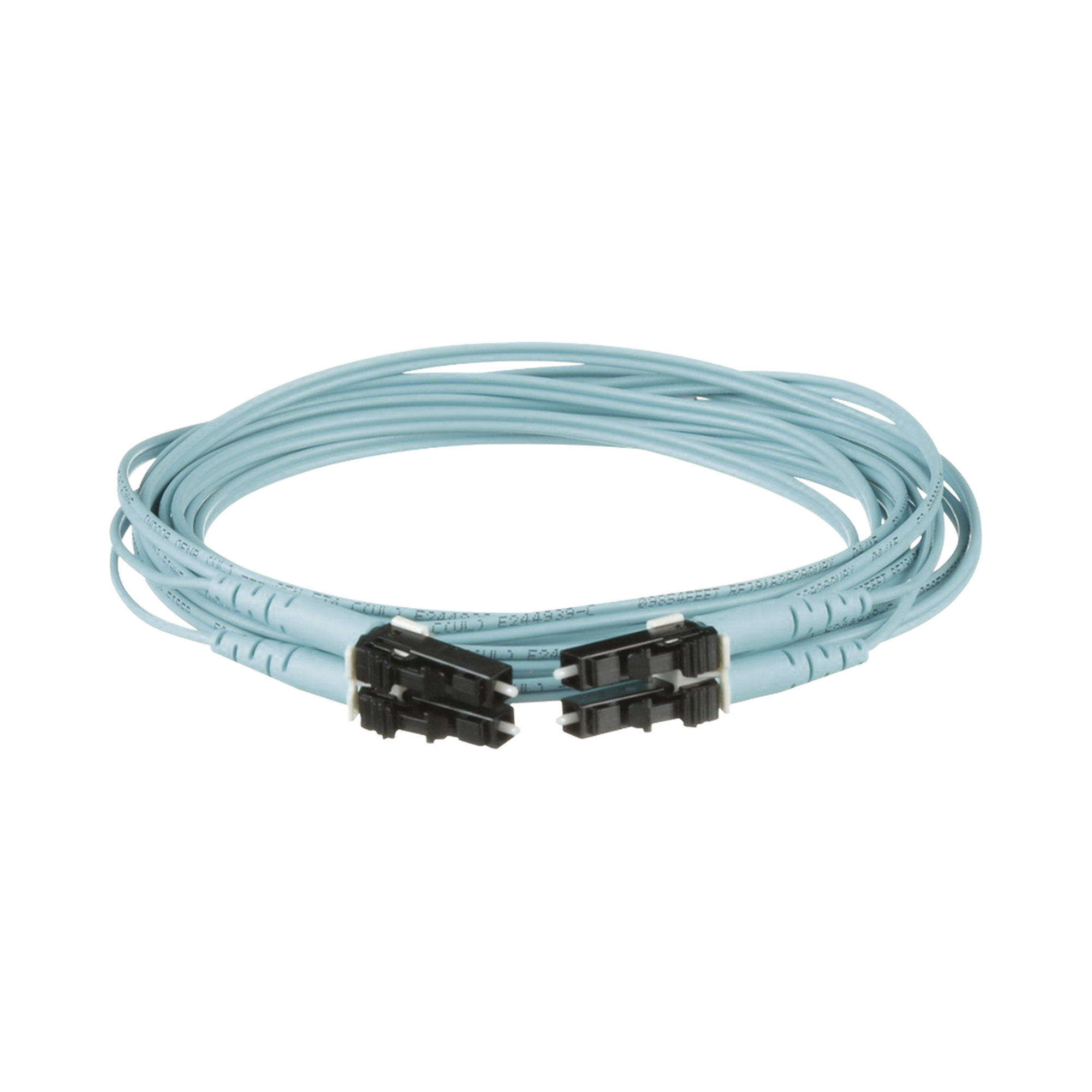 PANDUIT FX2ERLNLNSNM004 Jumper de Fibra Optica Multimodo 50/125 OM3, LC-LC Duplex, OFNR (Riser), Color Aqua, 4 Metros