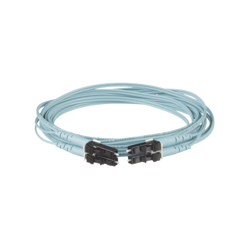PANDUIT FX2ERLNLNSNM025 Jumper de Fibra Optica Multimodo 50/125 OM3, LC-LC Duplex, OFNR (Riser), Color Aqua, 25 Metros