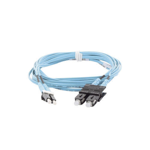 PANDUIT FX2ERLNSNSNM003 Jumper de Fibra Optica Multimodo 50/125 OM3, LC-SC Duplex, OFNR (Riser), Color Aqua, 3 Metros