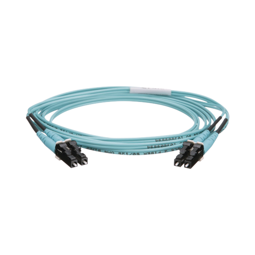 PANDUIT FZ2ERLNLNSNM002 Jumper de Fibra Optica Multimodo 50/125 OM4, LC-LC Duplex, OFNR (Riser), Color Aqua, 2 Metros